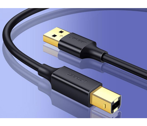 UGREEN US135 Kabel USB 2.0 A-B do drukarki pozłacany 1.5m czarny 6957303800452 - 1489212 - zdjęcie 2